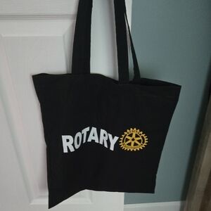Black Rotary Tote Bag with Yellow Logo